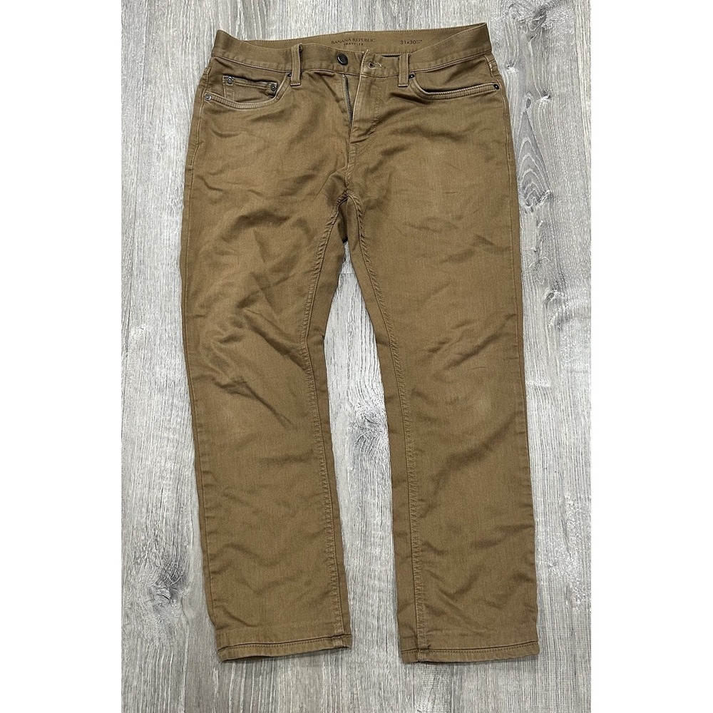 Banana Republic Jeans Mens 31x30 Traveler Slim Light Toffee‎ Low Rise Pants